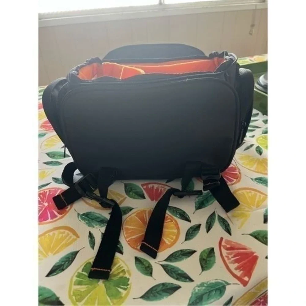 Amazon Basics Large DSLR Gadget Bag, Black with Orange Interior, Solid